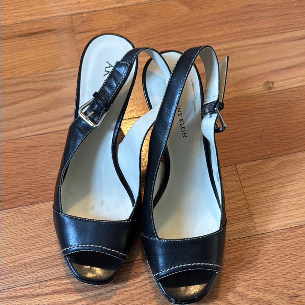 Anne Klein Black Women's Slingback Heels